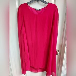 EUC Women's Misguided Red Tunic Top/Mini dress with cape attached